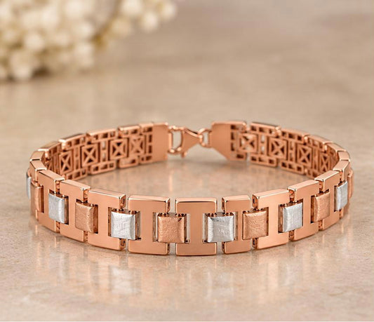 Regal Link Dual-tone Rose Gold Bracelet