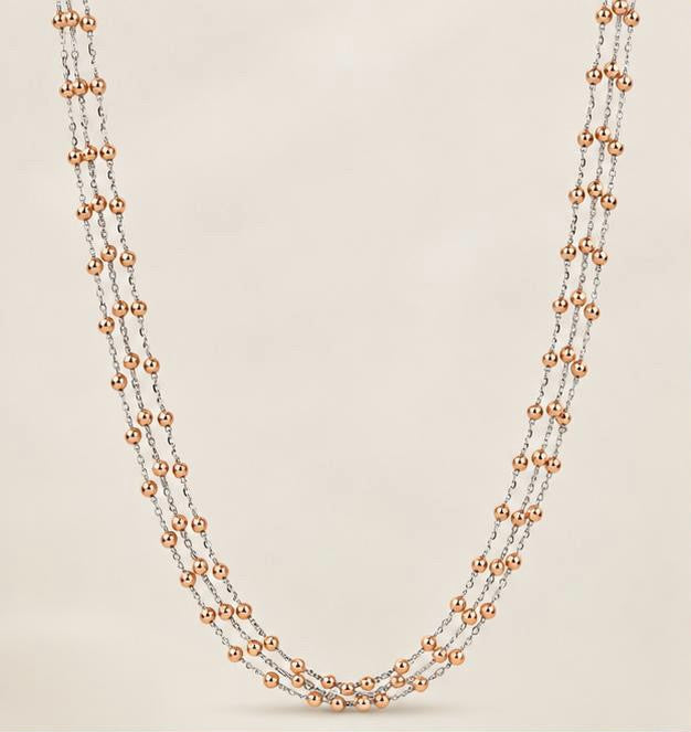 Rose Dewdrop Layered Gold Chain