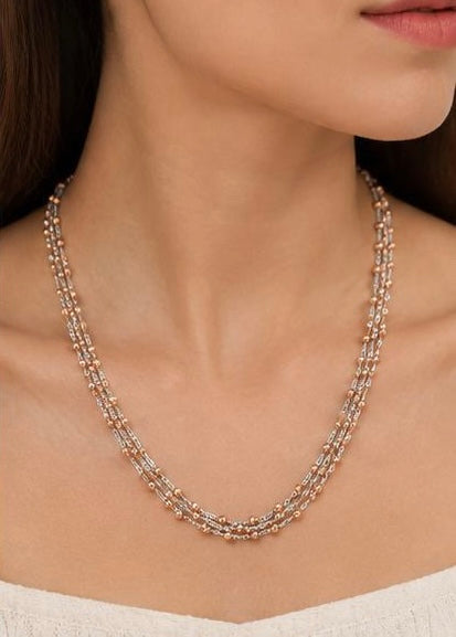 Rose Dewdrop Layered Gold Chain