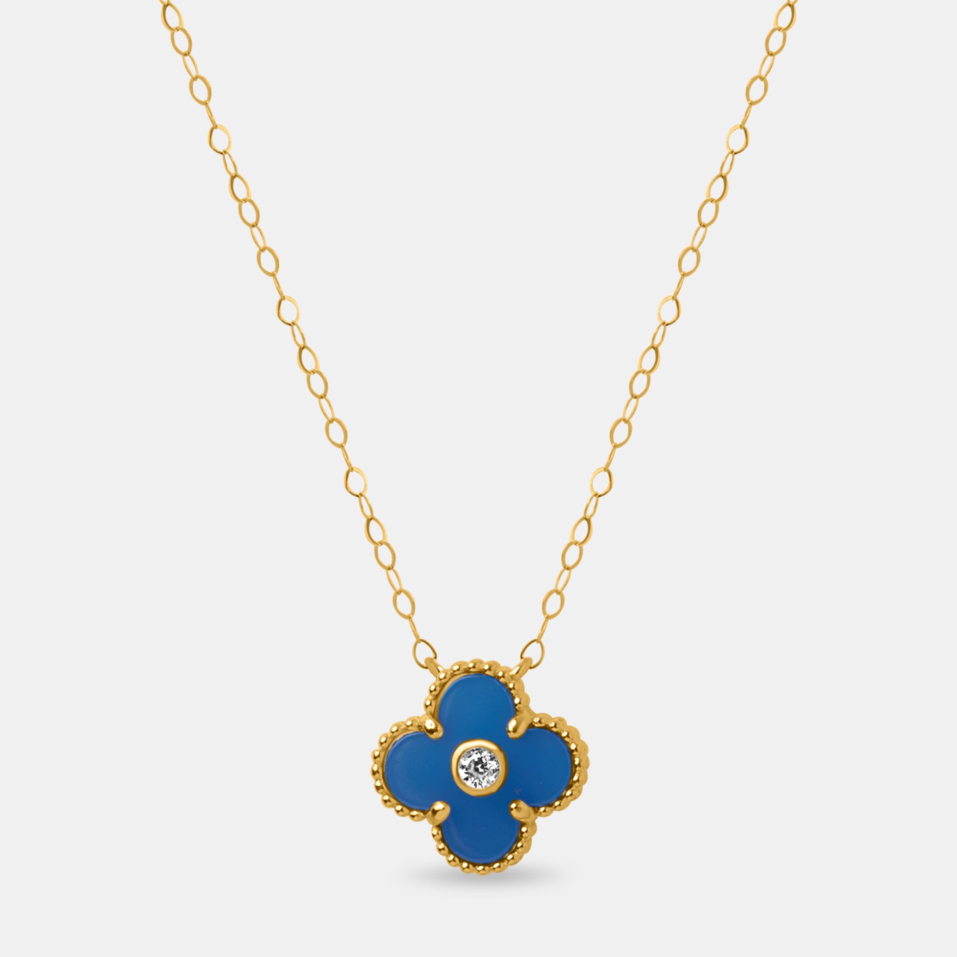 Azure Clover Necklace