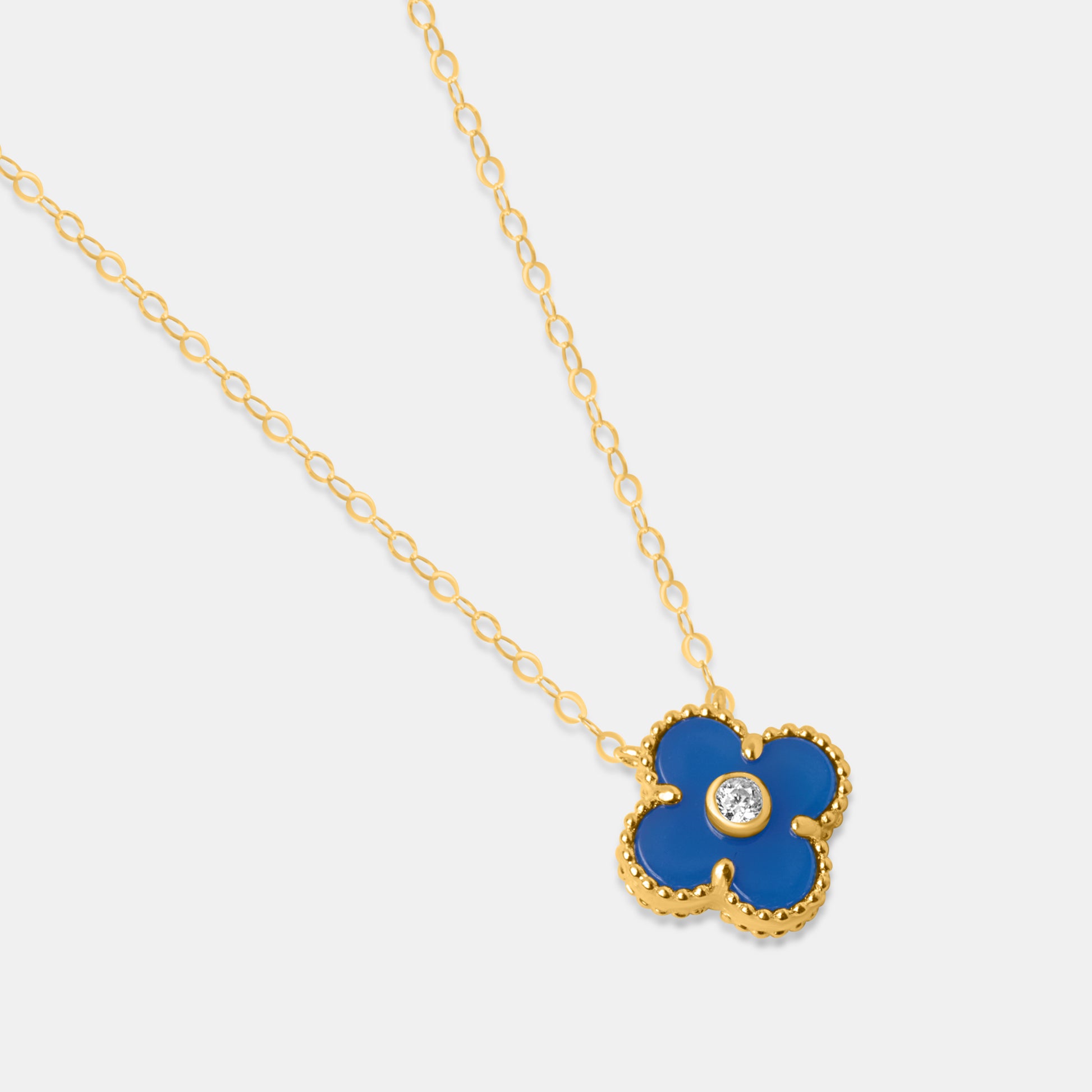 Azure Clover Necklace