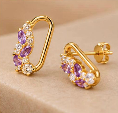 Amethyst Blossom Studs