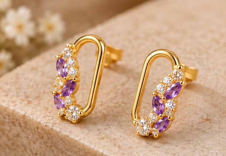 Amethyst Blossom Studs