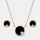 Black Enamel Inlay and Cz Cluster