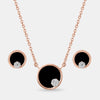 Black Enamel Inlay and Cz Cluster