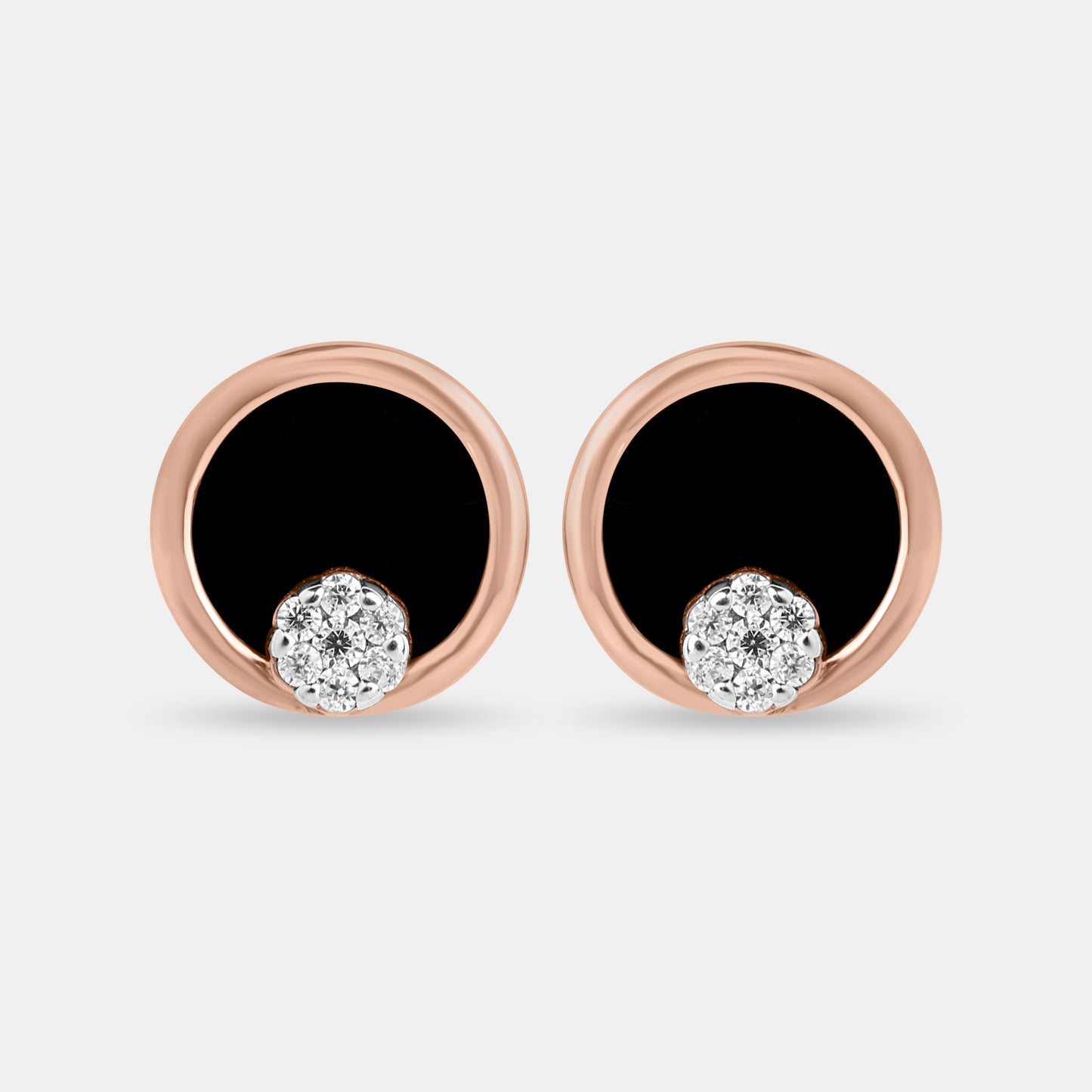 Black Enamel Inlay and Cz Cluster
