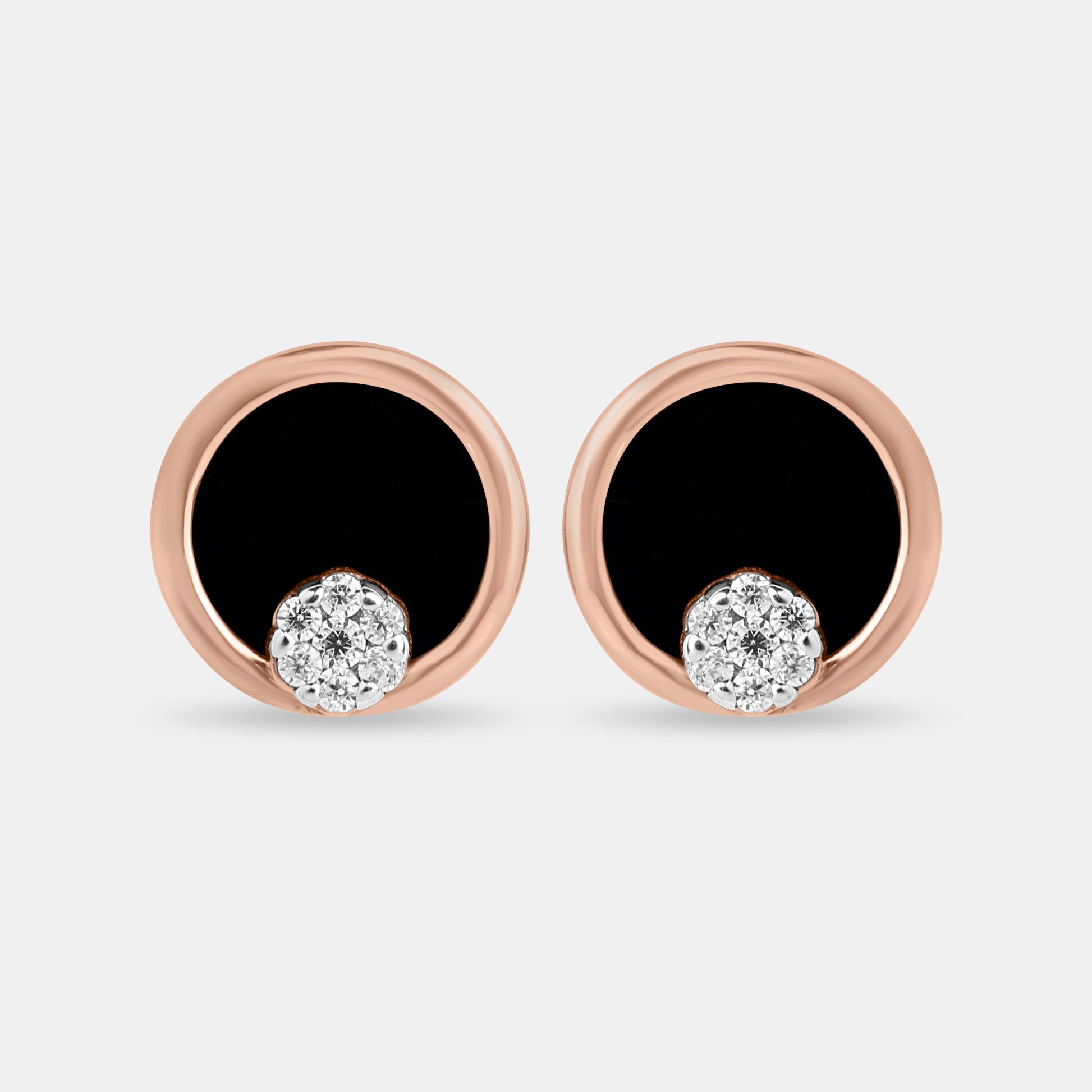 Black Enamel Inlay and Cz Cluster
