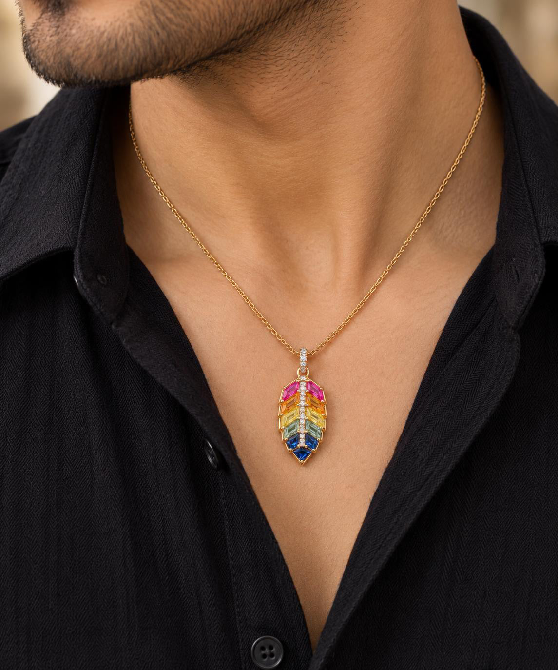 Aurora Leaf Pendant