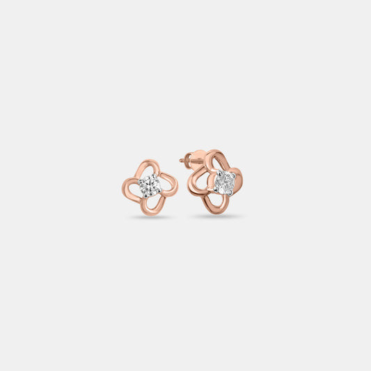 Clover Diamond Stud Earrings