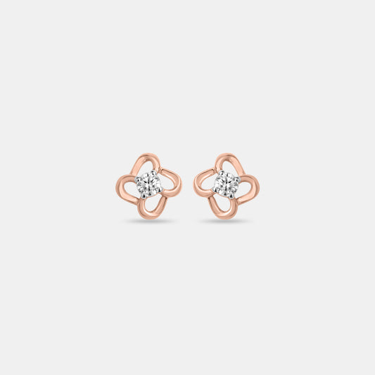 Clover Diamond Stud Earrings