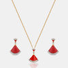 Crimson Fanlight Pendant Set