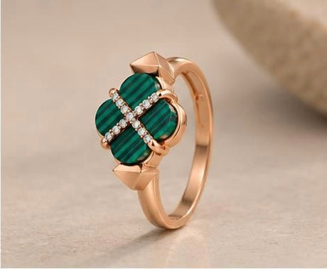 Green Crossroads Gold Ring