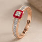 Crimson Halo Gold Ring