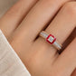 Crimson Halo Gold Ring