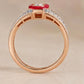 Crimson Halo Gold Ring