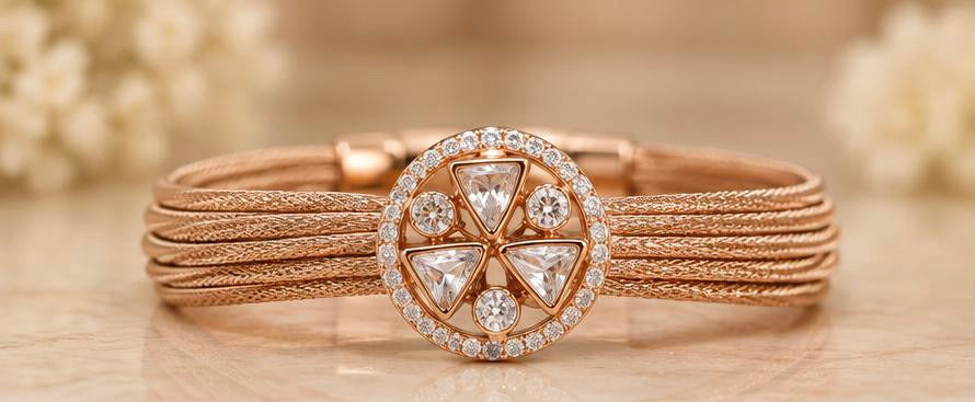 Geometric Mosaic Mesh Bracelet