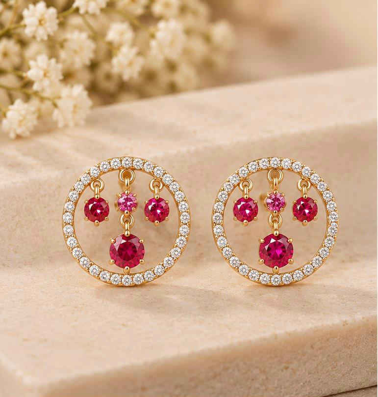 Rose Waterfall Studs