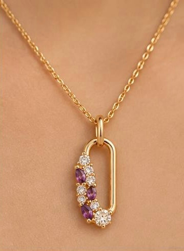 Amethyst Blossom Pendant Chain