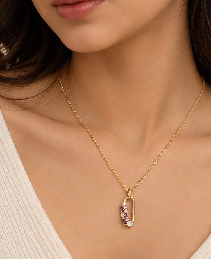 Amethyst Blossom Pendant Chain