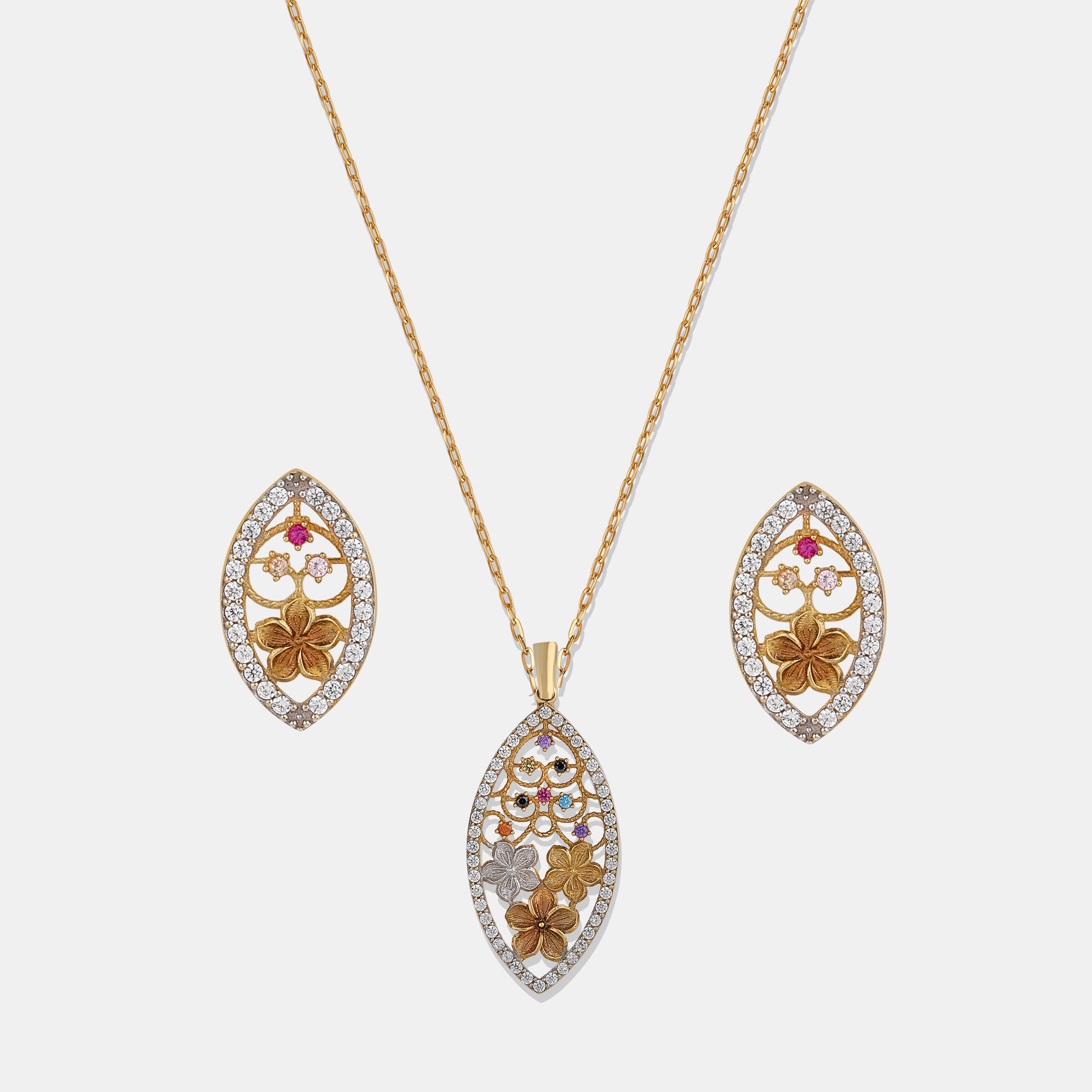 Floral Radiance Pendant Set