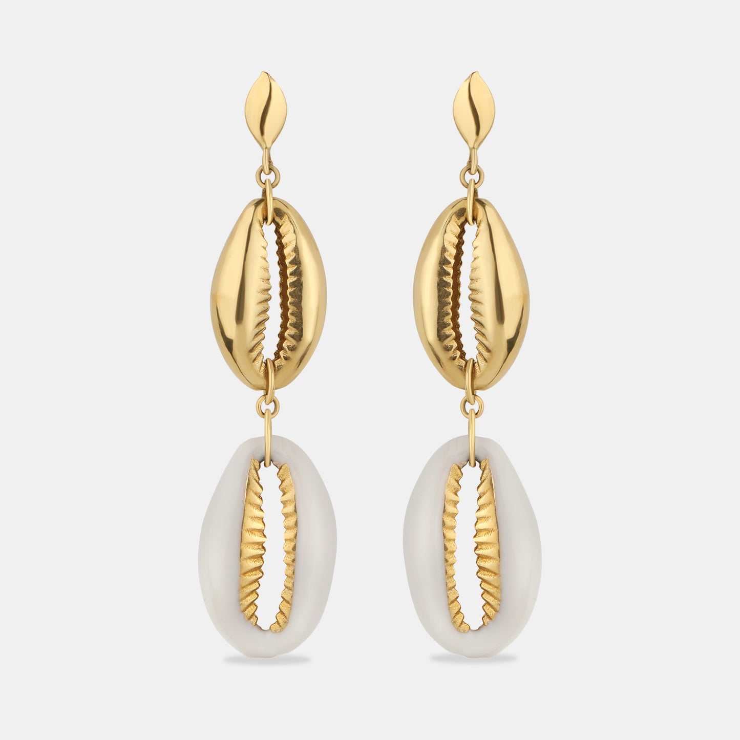 Gilded Cowrie Cascade Jewelry Set