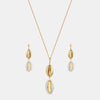 Gilded Cowrie Cascade Jewelry Set
