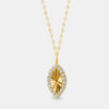 Gold Eye Shaped Chain Pendant