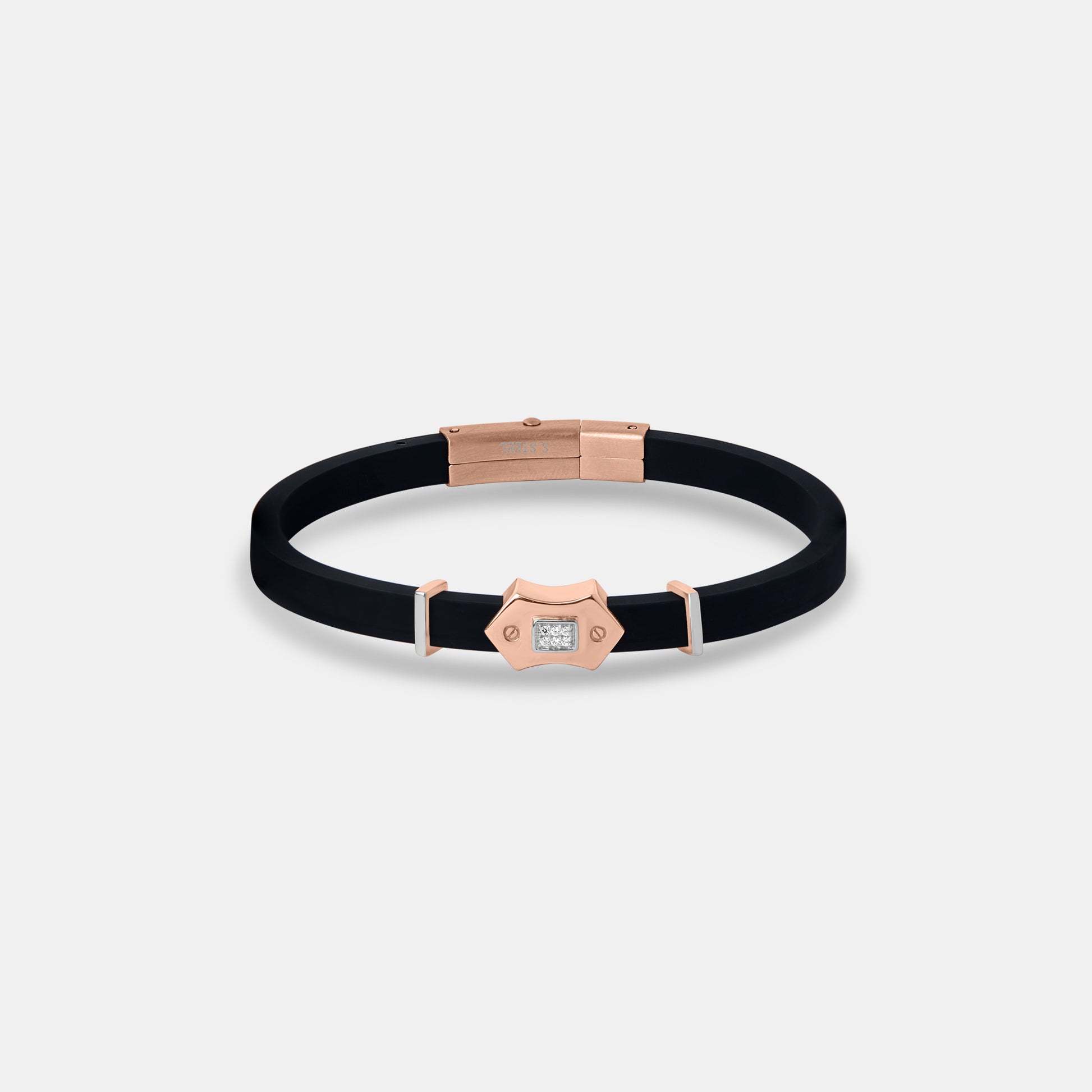 Hudson Black and Rose Gold Bracelet