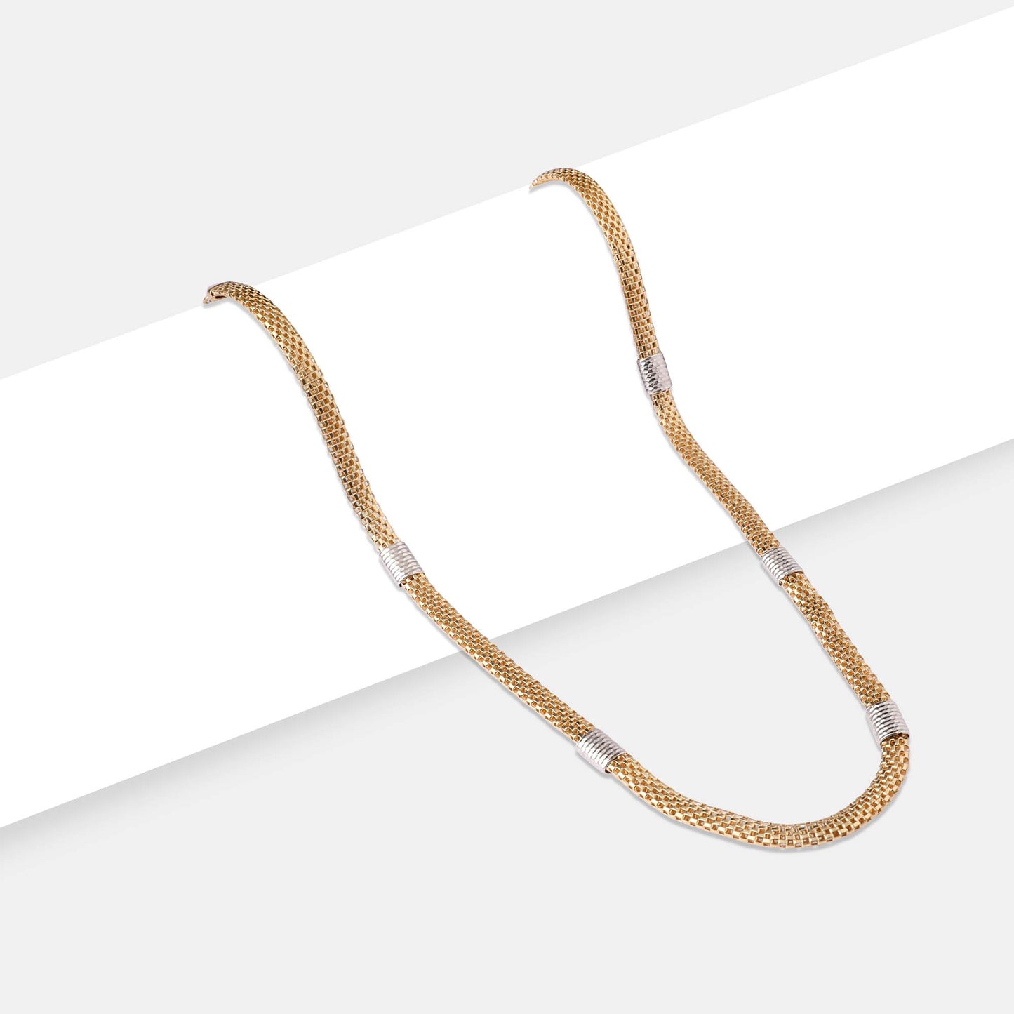 Mesh and Sterling Accent Gold Chain