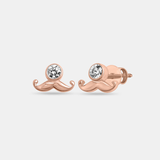 Moustache Sparkle Studs