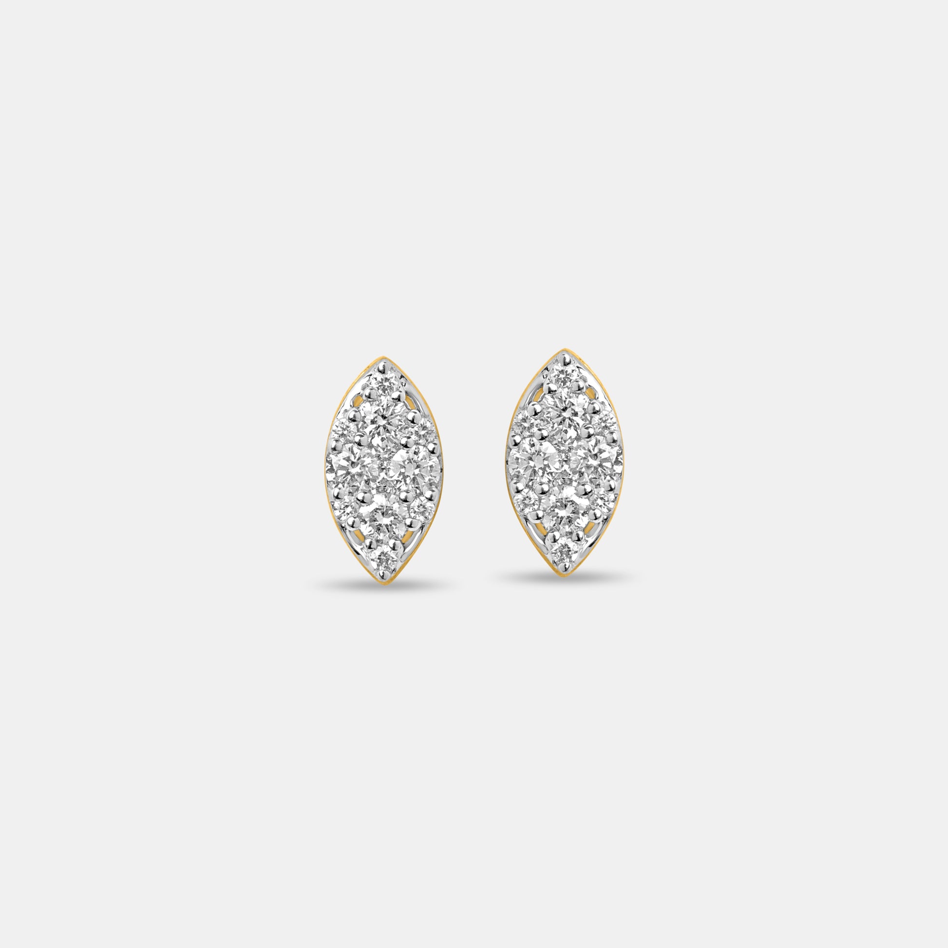 Navira Gold Marquise Diamond Studs