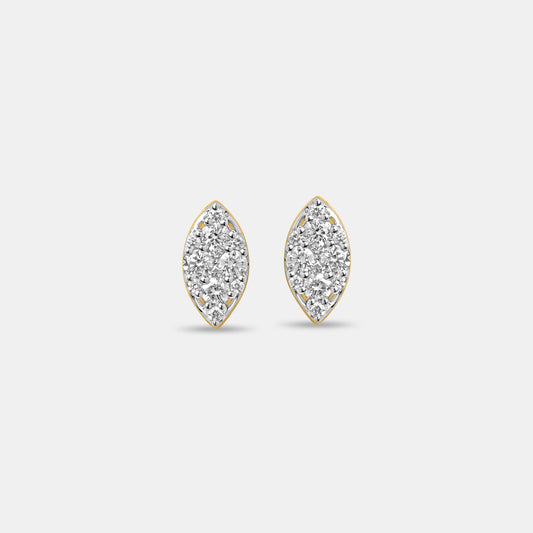 Navira Gold Marquise Diamond Studs