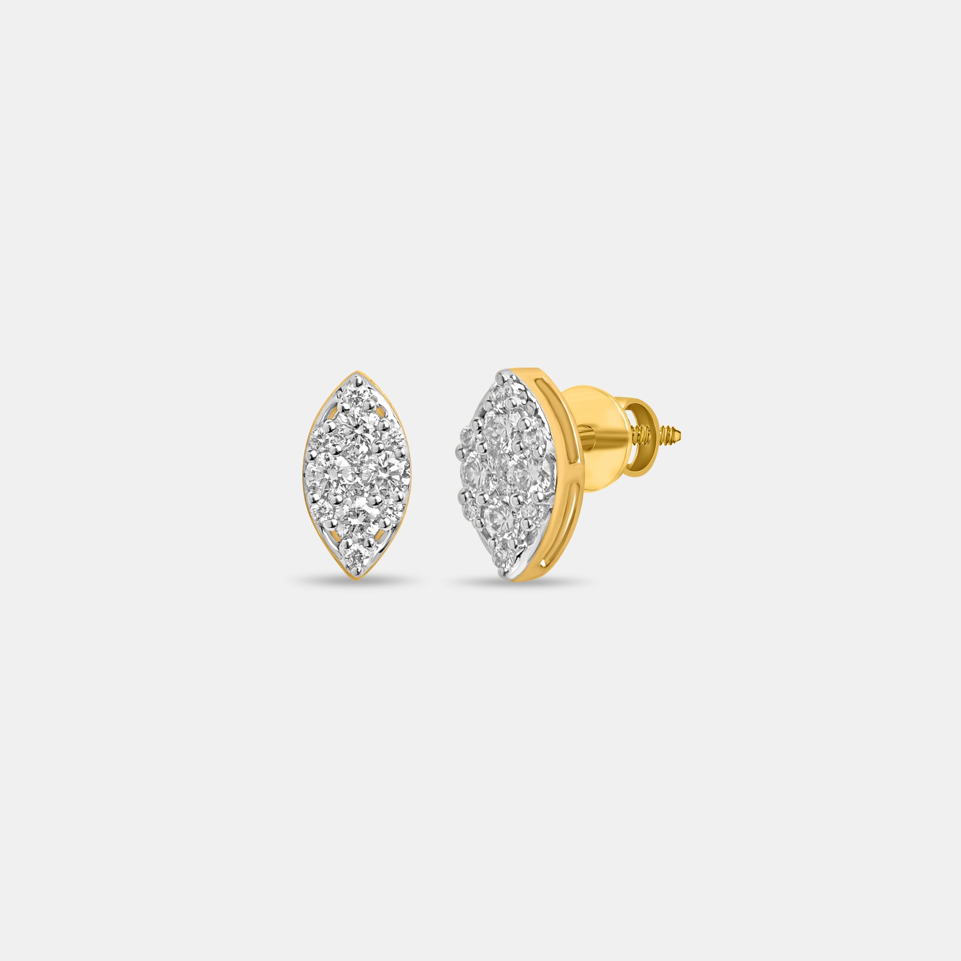 Navira Gold Marquise Diamond Studs