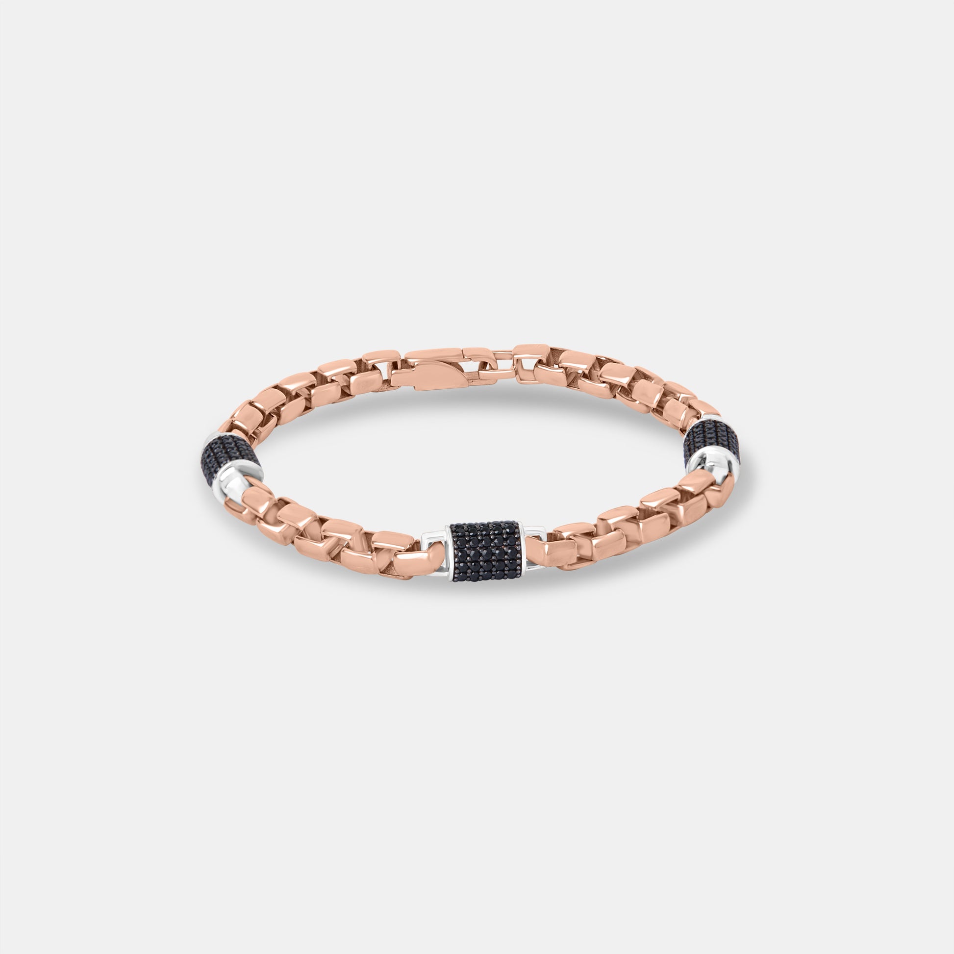 Onyx Edge Rose Gold Men's Bracelet