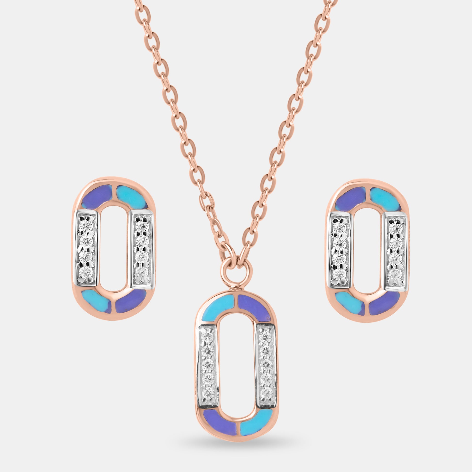 Pastel Link Sparkle Pendant Set