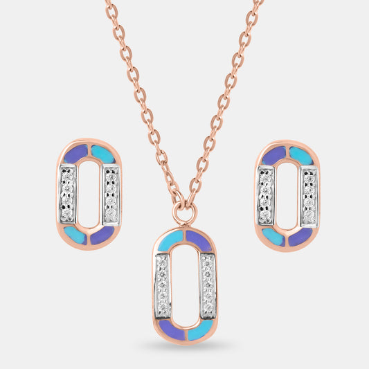 Pastel Link Sparkle Pendant Set