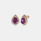 Pear-shape Pink & White Stud Earrings