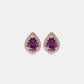 Pear-shape Pink & White Stud Earrings