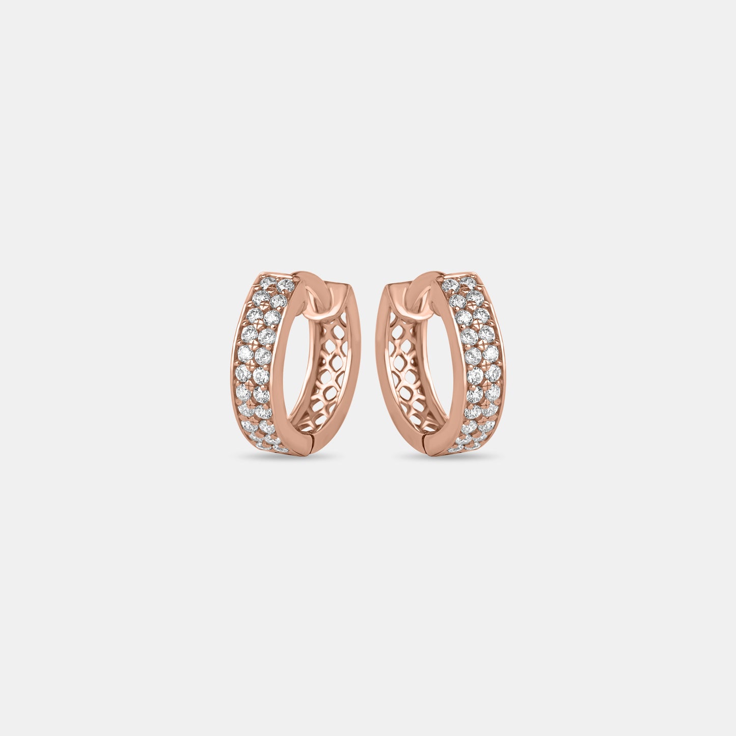 Rosara Shine Stone-studded Huggies