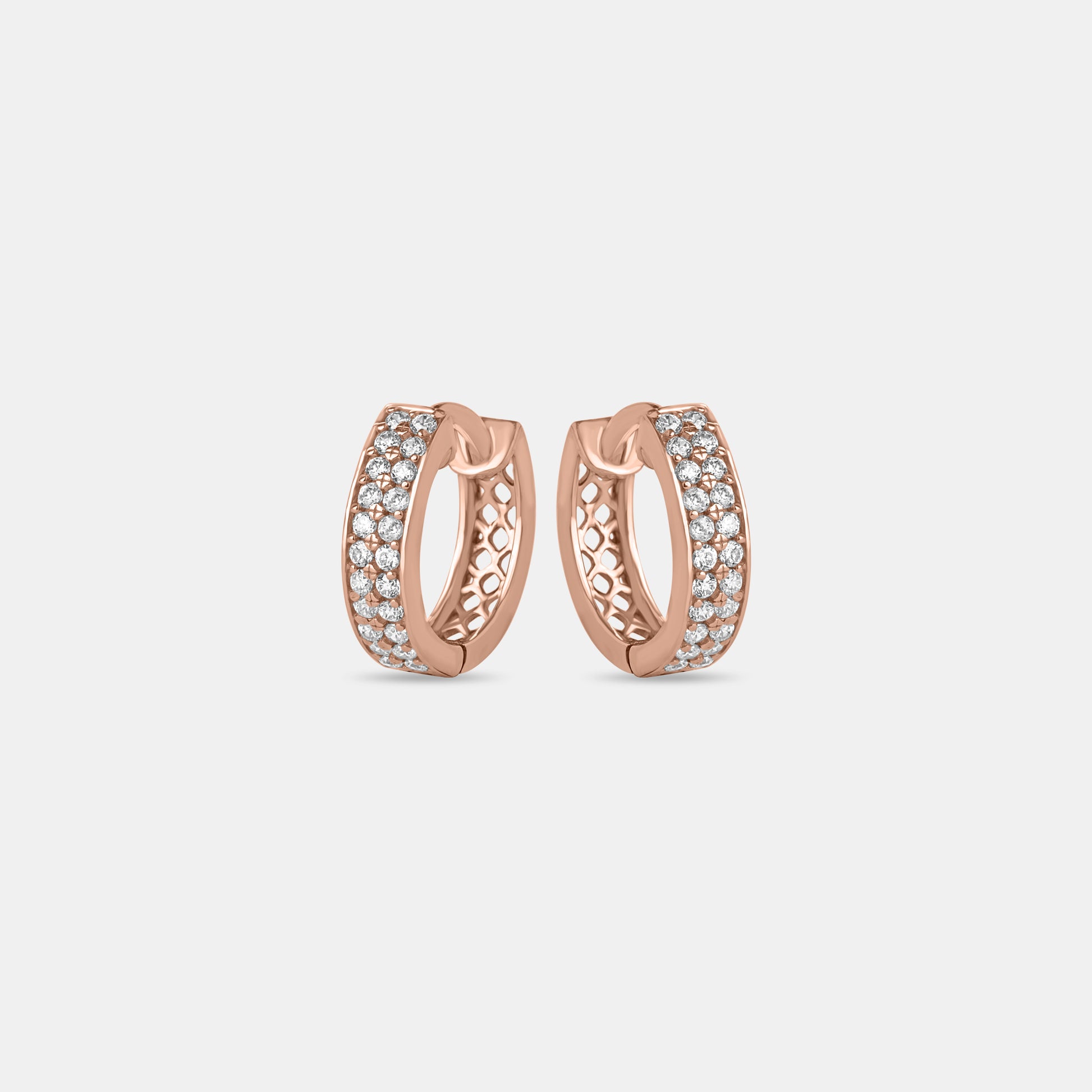 Rosara Shine Stone-studded Huggies