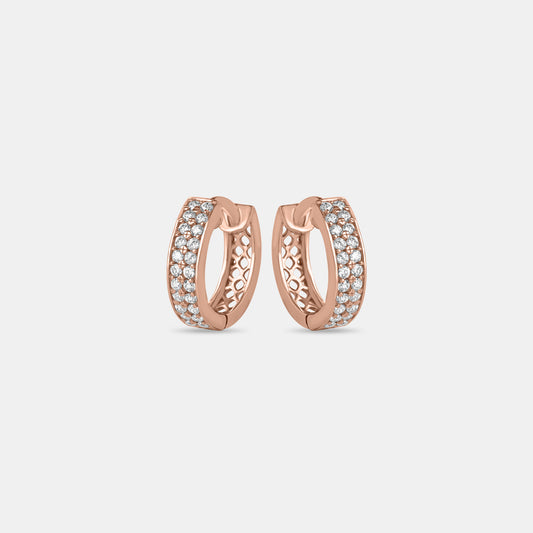 Rosara Shine Stone-studded Huggies