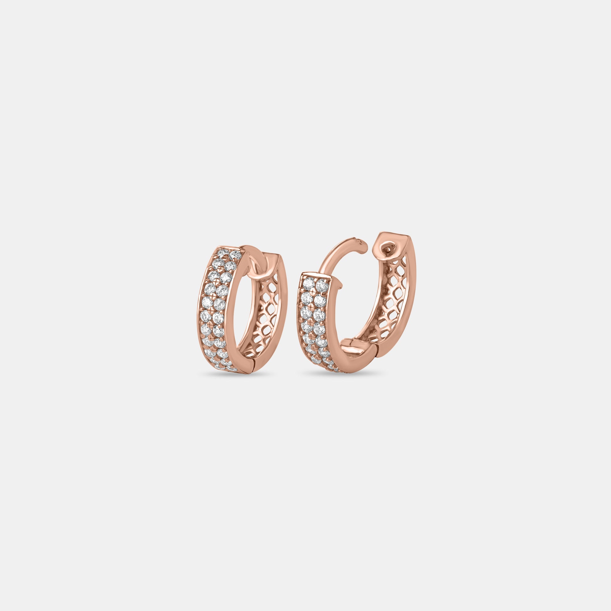Rosara Shine Stone-studded Huggies