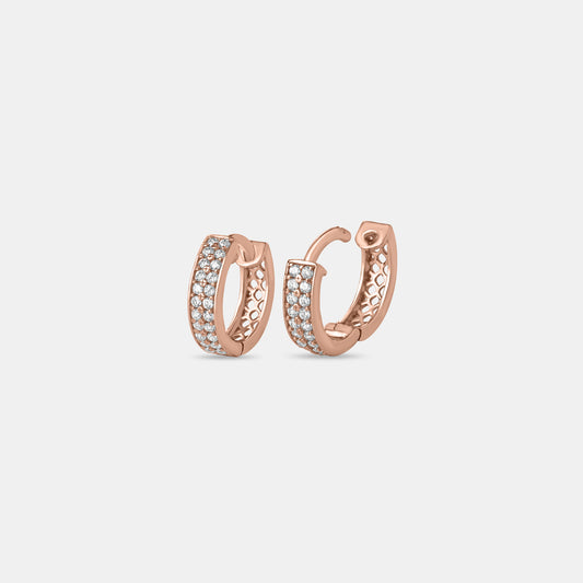 Rosara Shine Stone-studded Huggies