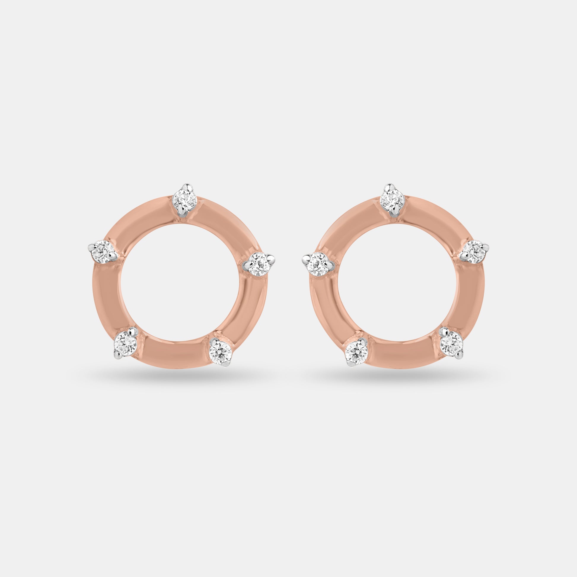 Rose Gold Orbit Sparkle Pendant Set
