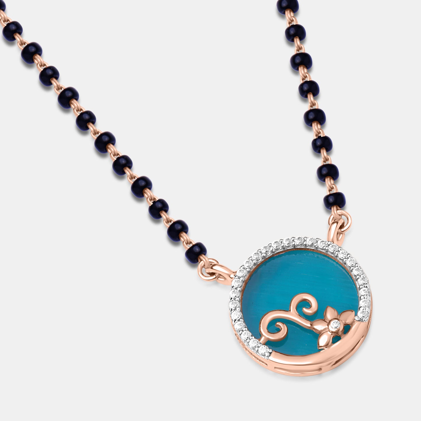 Teal Swirl Mangalsutra Set