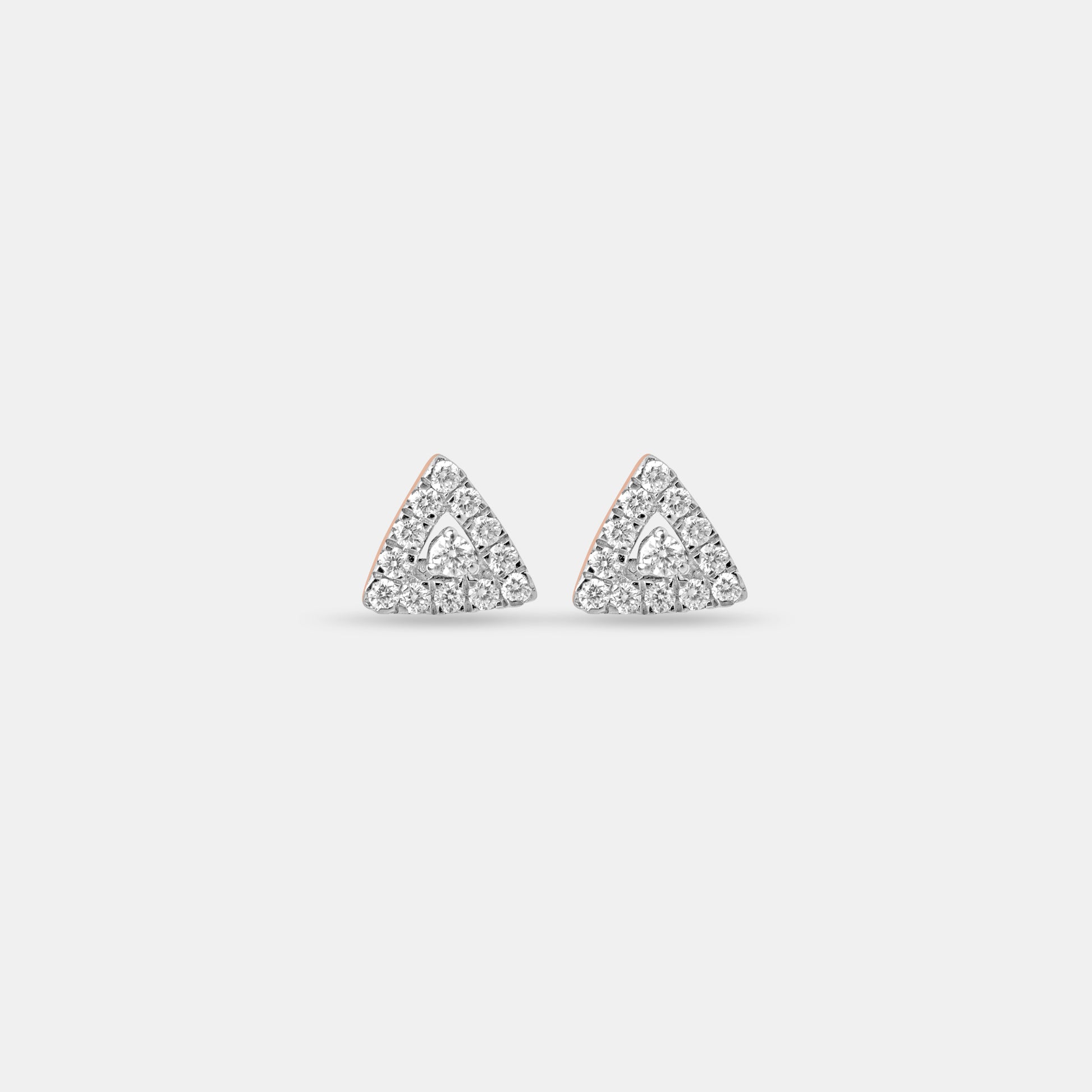 Trionne Rose Gold Triangle Diamond Studs