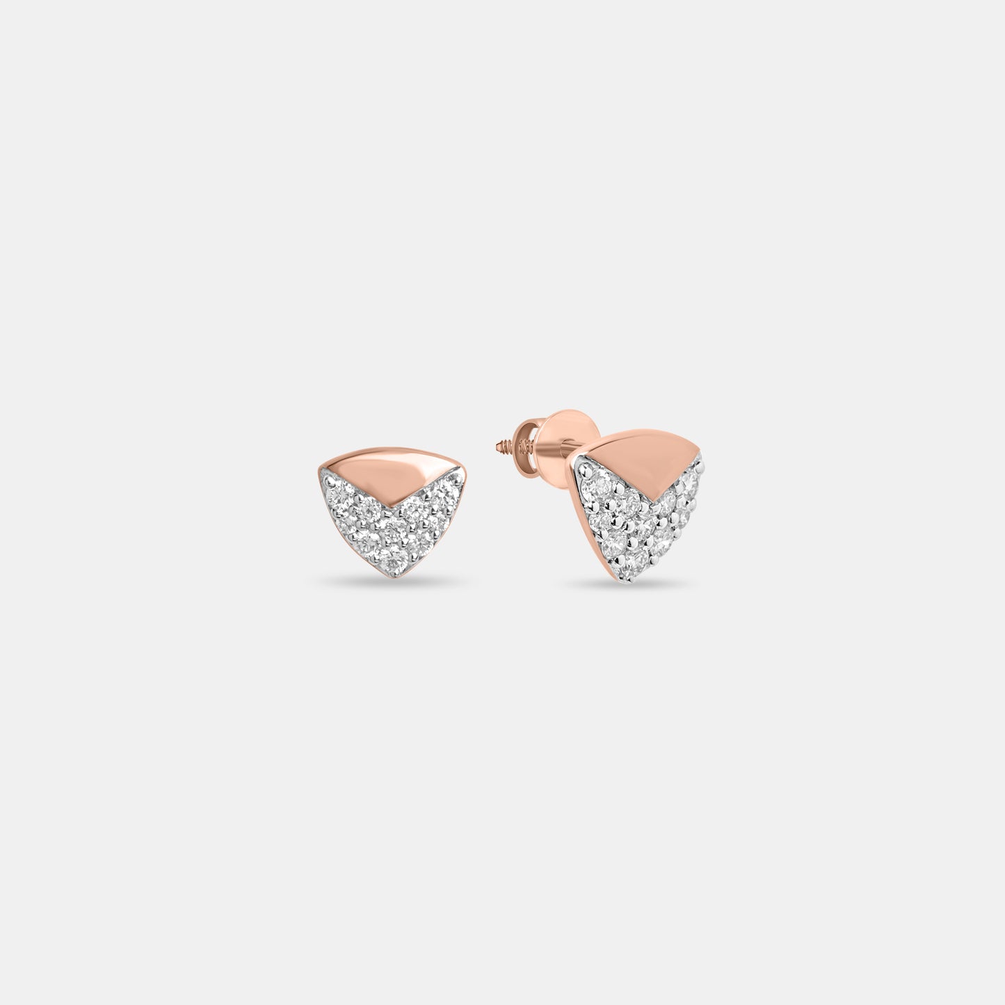 Vestra 18kt Rose Gold Diamond Studs